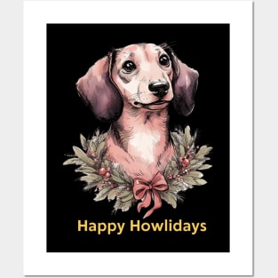 Happy Howlidays Dachshund Posters and Art